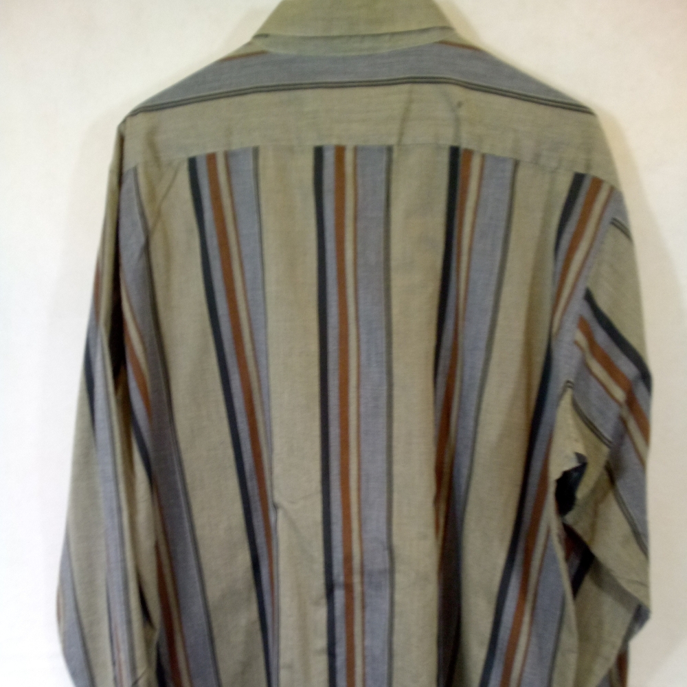 Mens Untied Multi Color L/S Striped Button Down Casual Shirt XL - Picture 3 of 6